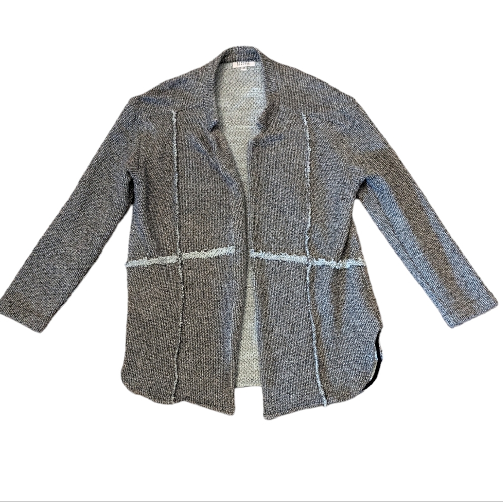 Vintage Barney's New York Gray Chunky Knit Cardigan Sweater Jacket Medium